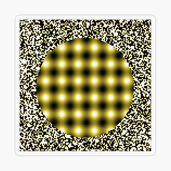 Optical Illusion in Black and White yellow Transparent Sticker