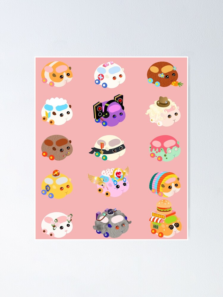 Pui Pui Molcar Assorted Characters - Pink Poster for Sale by