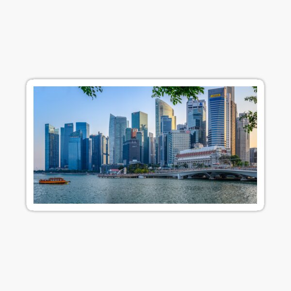 Merlion with Singapore Skyline Sticker