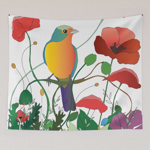 Item preview, Bird and flowers designed and sold by Rionda.