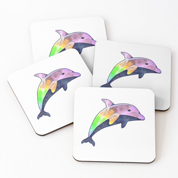 Item preview, Tie Dye Dolphin Colorful Blue designed and sold by Studio Bako.