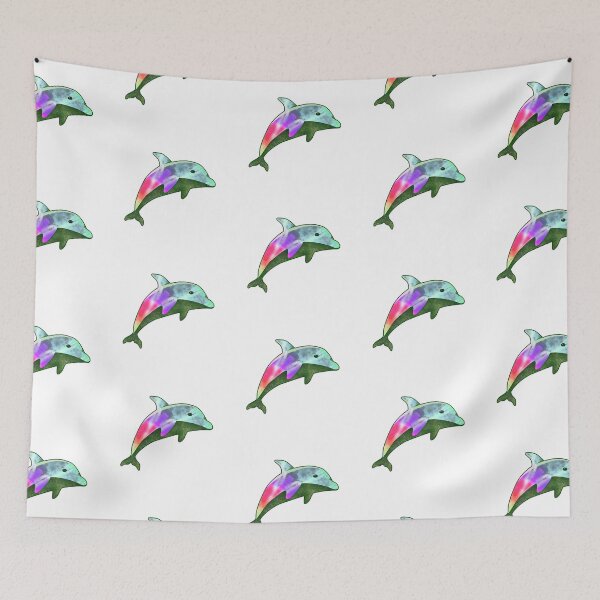 Item preview, Tie Dye Dolphin Colorful Green designed and sold by Studio Bako.