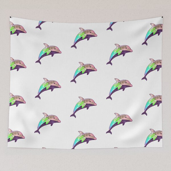 Item preview, Tie Dye Dolphin Colorful Purple designed and sold by Studio Bako.