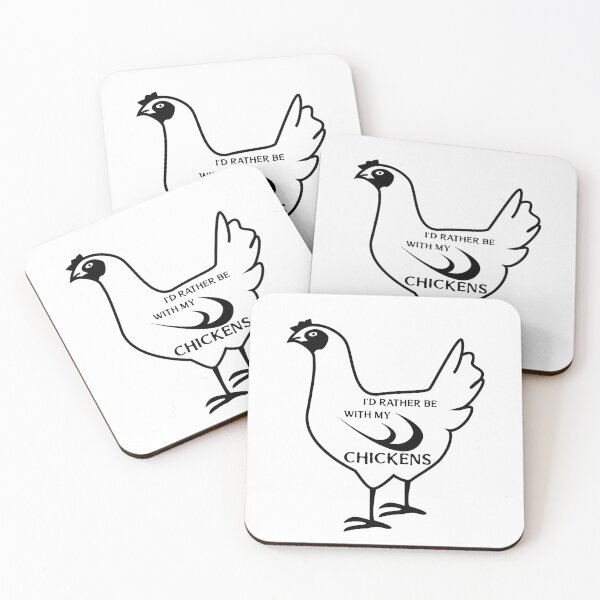 Item preview,  I'd Rather Be with my Chickens -funny chicken design on a black chicken on white designed and sold by katiekendall.