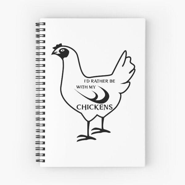 Item preview,  I'd Rather Be with my Chickens -funny chicken design on a black chicken on white designed and sold by katiekendall.