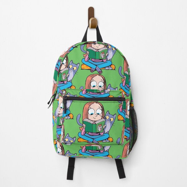 Item preview, girl reads a book in the company of a cat designed and sold by duxpavlic.