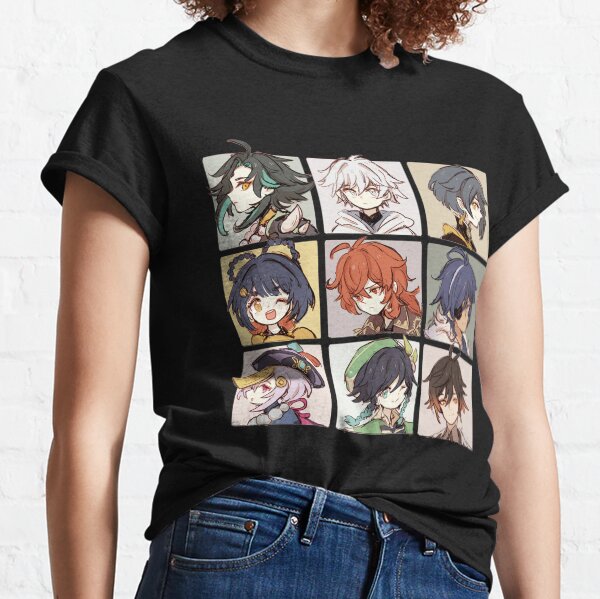 Assembler les personnages de Genshin Impact Chibi T-shirt classique