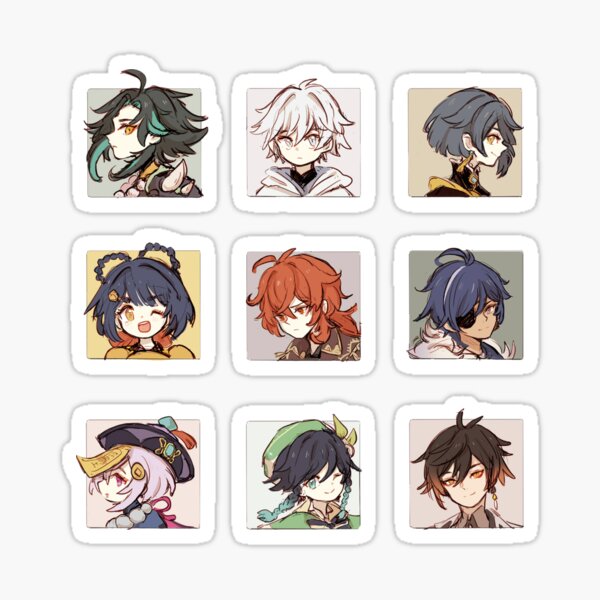 Genshin Impact Characters Chibi Assemble Sticker