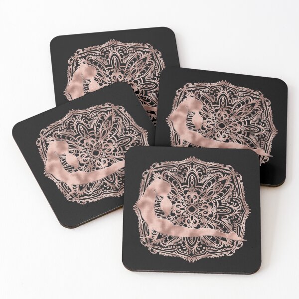Item preview, Mandala with Cobra Yoga Pose (Rose Gold) designed and sold by squishyrainbow.