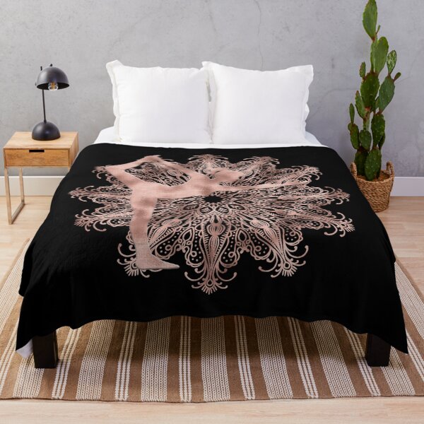 Item preview, Mandala with Natarajasana Yoga Pose (Rose Gold) designed and sold by squishyrainbow.