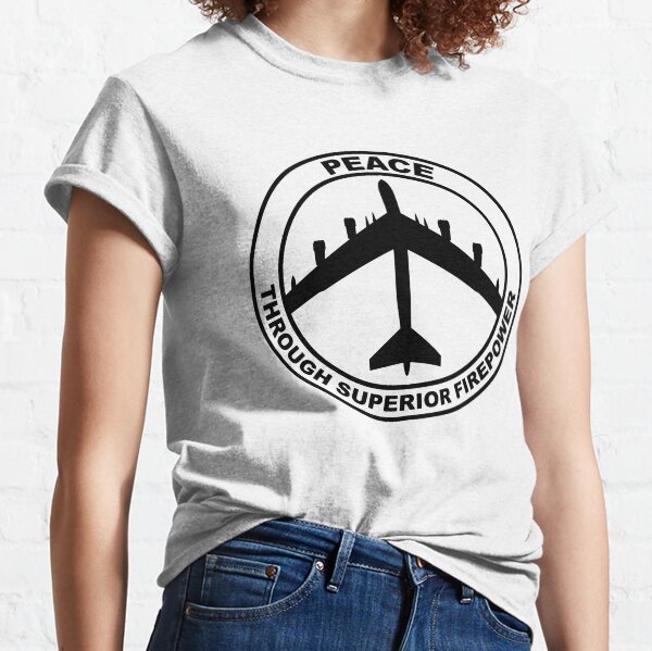 Peace Through Superior Fire Power Black Adult Mens T-Shirt
