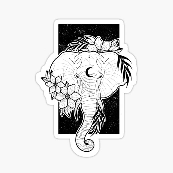 Stickers Sur Le Theme Elephant Tattoo Redbubble