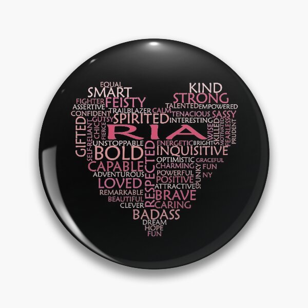 Item preview, Ria heart word cloud shape name - pink, peach and light pink - female empowerment name personalised text - 0421 designed and sold by PrettyDesserted.