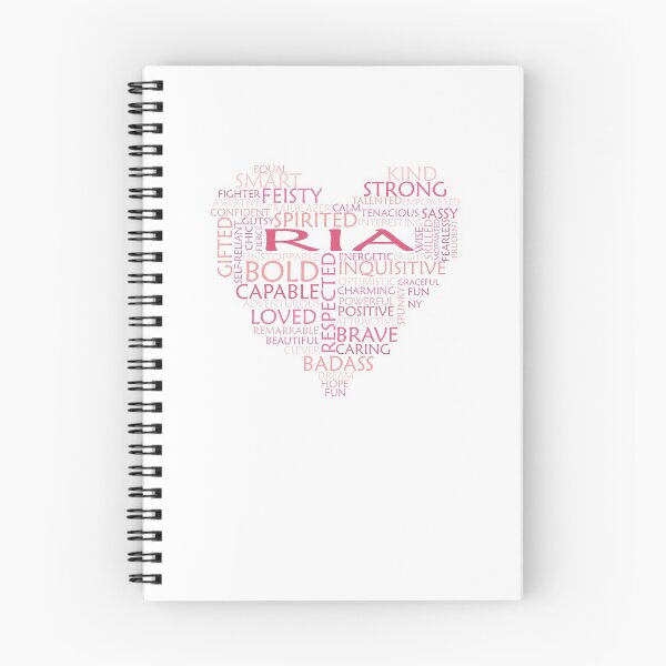 Item preview, Ria heart word cloud shape name - pink, peach and light pink - female empowerment name personalised text - 0421 designed and sold by PrettyDesserted.