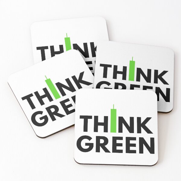 Item preview, Think Green (Candle Stick) Black designed and sold by TraderShirts.