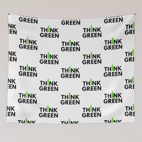 Item preview, Think Green (Candle Stick) Black designed and sold by TraderShirts.