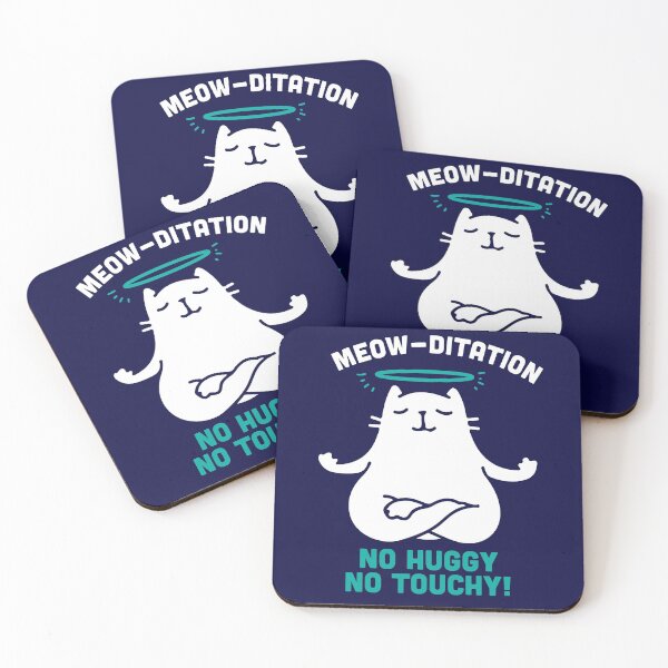 Item preview, Meow-Ditation | No Huggy | No Touchy - Funny Cat Yoga Illustration designed and sold by Arko  Ranger.