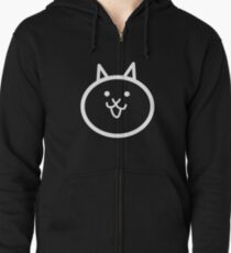 Schlacht Katze Dunkel Hoodie mit Reißverschluss