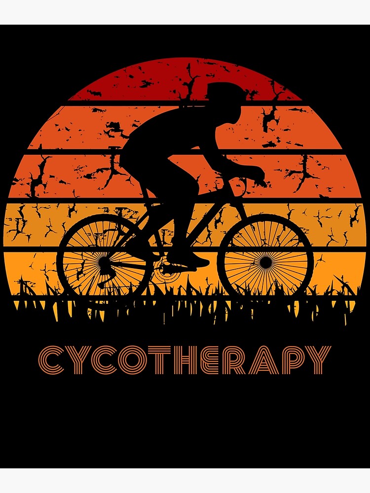 "cycotherapy retro vintage bicycle cycling 70s 80s style" Poster by