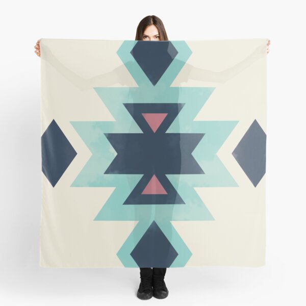 Geometric Blue Scarf