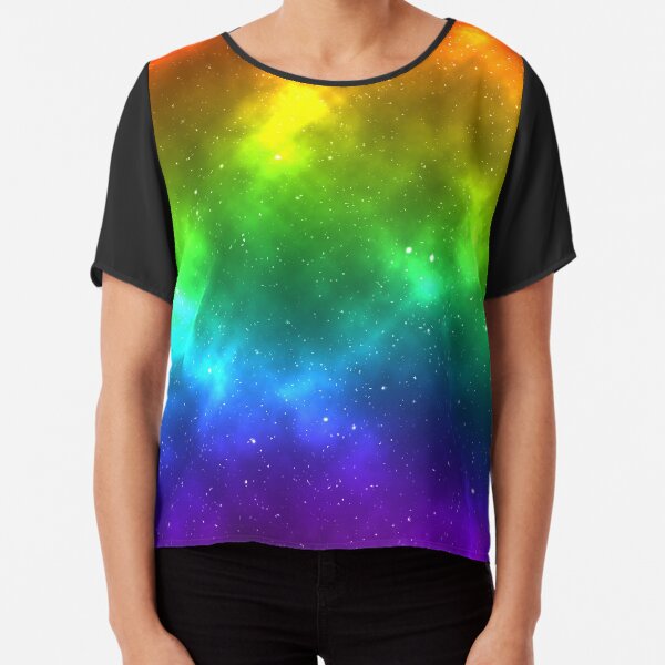 Rainbow LGBTQ Pride Flag Space Design Chiffon Top