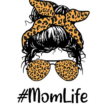 Classy Mom Life with Leopard Pattern Shades & Cool Messy Bun Tote