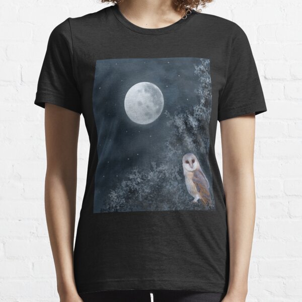 Schleiereule bei Vollmondnacht Essential T-Shirt
