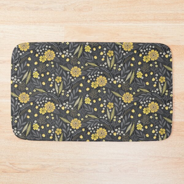 Item preview, Floral garden coordinate  - yellow and grey designed and sold by misentangled.