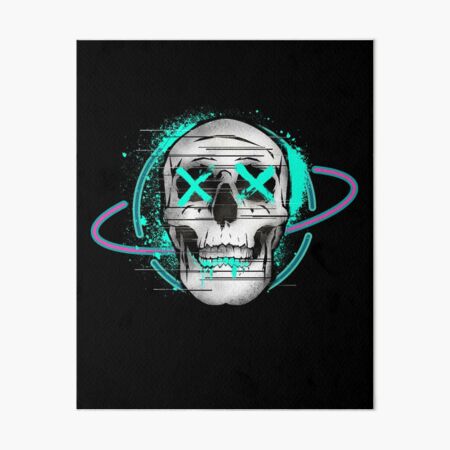 Neon skull with X eyes