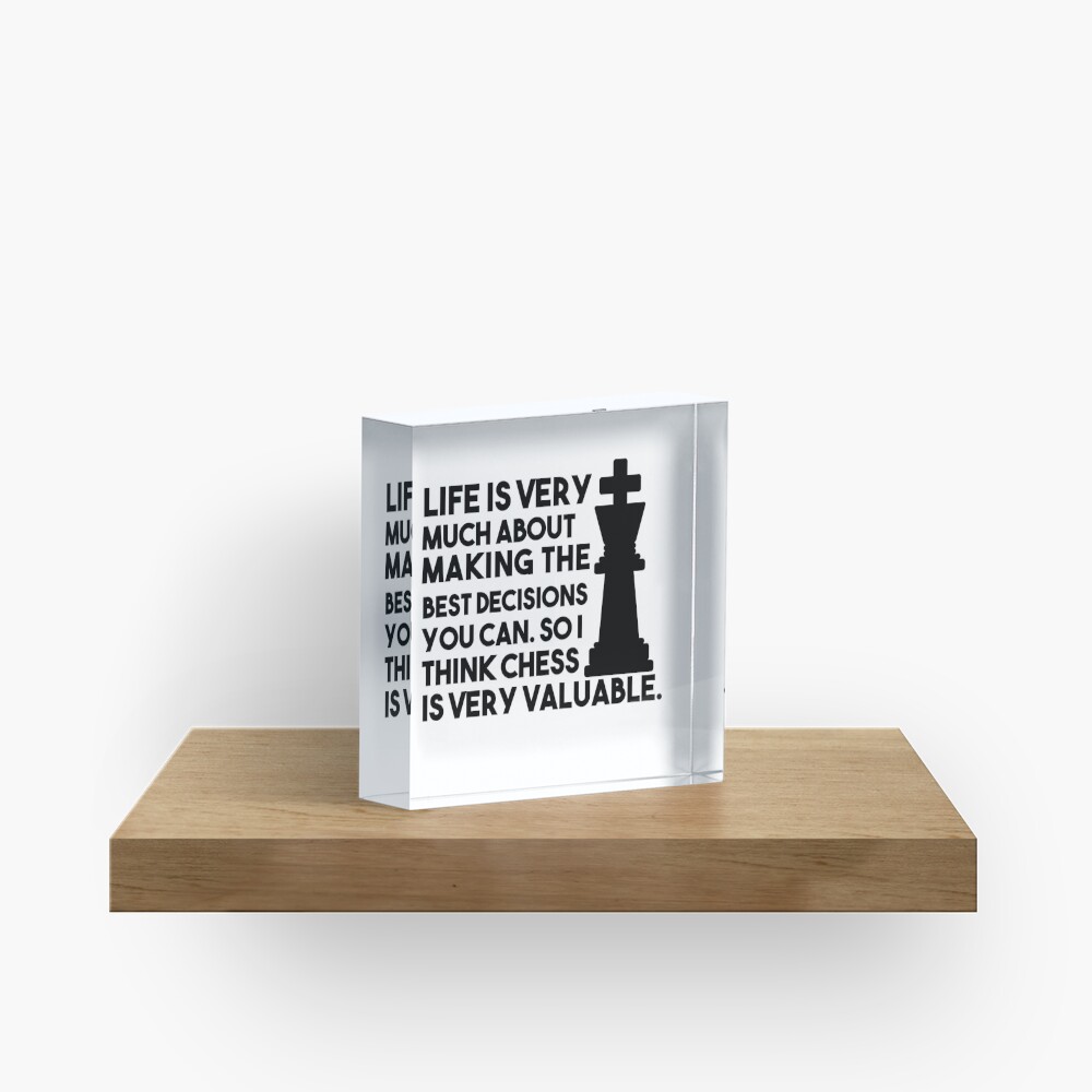 "Inspirational Chess Quote - Hikaru Nakamura Chess Quote" Acrylic Block ...