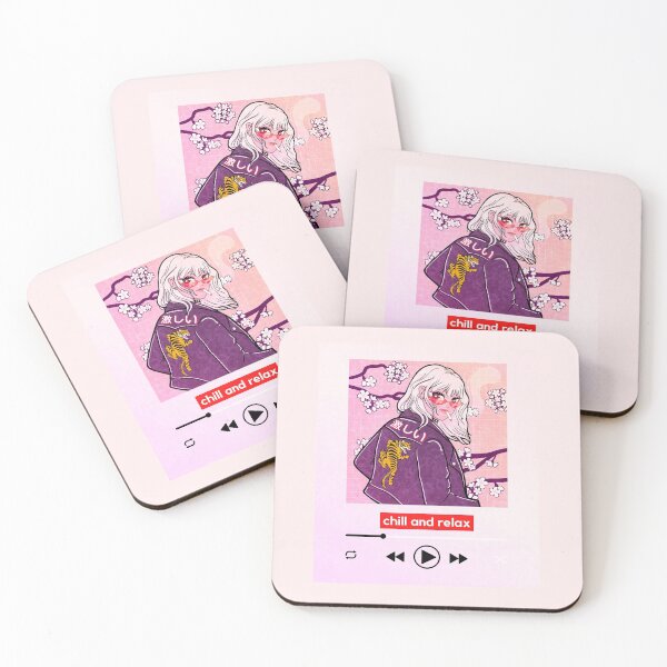 Item preview, White Hair Anime Girl Music Interface and Tiger Jacket Chill and Relax designed and sold by patrick10reyes.