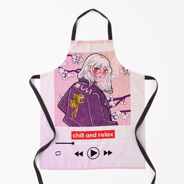Item preview, White Hair Anime Girl Music Interface and Tiger Jacket Chill and Relax designed and sold by patrick10reyes.