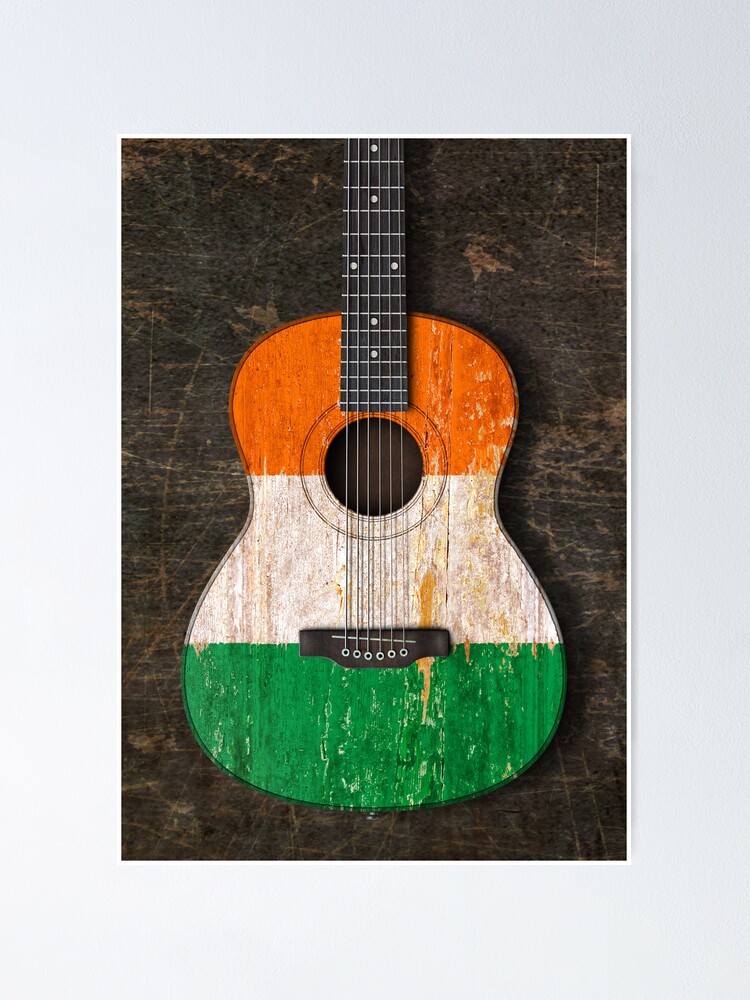 "Aged and Worn Irish Acoustic Guitar" Poster by JeffBartels Redbubble