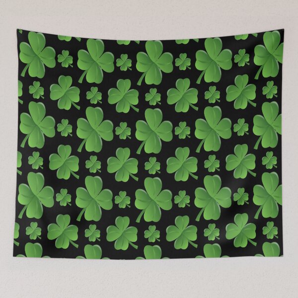 Item preview, Four leaf Clover pattern in black background. Saint Patricks day.  designed and sold by docferds.