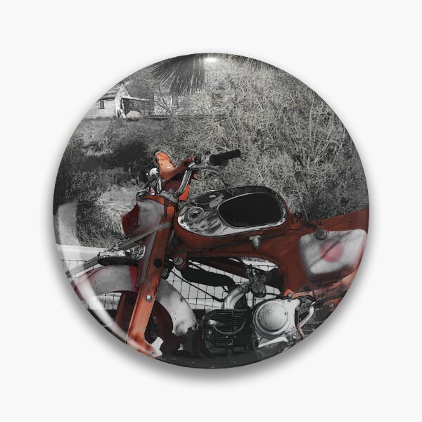 Item preview, The Last Ride - Abandoned Motorcycle Popped Against Black and White designed and sold by BeceroCreations.