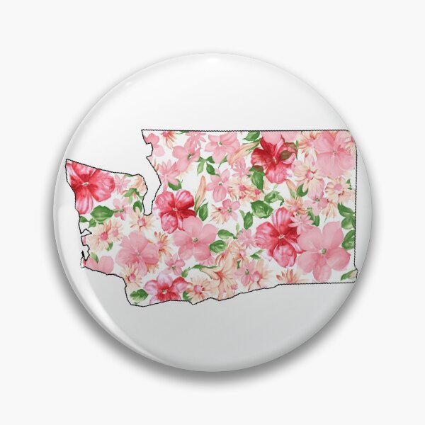 Item preview, Washington outline with flowers designed and sold by eammmmmm.