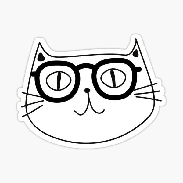 "cute cat face glasses" Sticker for Sale by Exey02 Redbubble