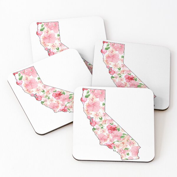 Item preview, California outline with flowers designed and sold by eammmmmm.