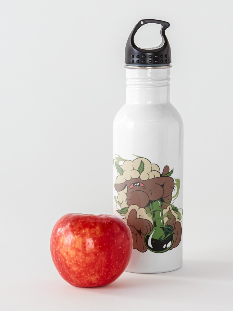 Alternate view of Sheep smoking marijuana Water Bottle