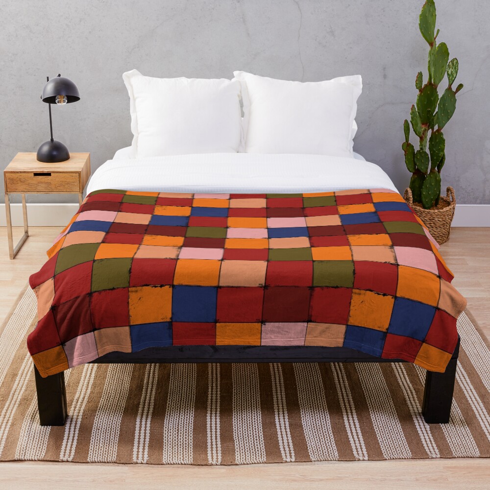 Winter Checkboard Throw Blanket