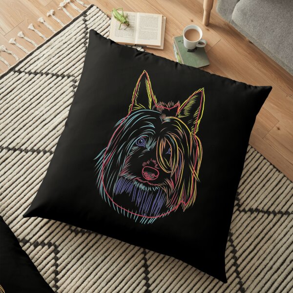 Colorful Dog Australian Silky Terrier Floor Pillow