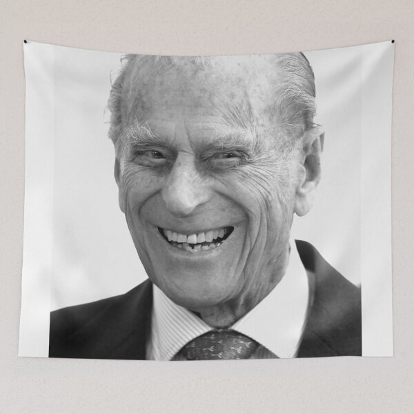Item preview, Prince Philip black and white memorial rip death designed and sold by emcazalet.