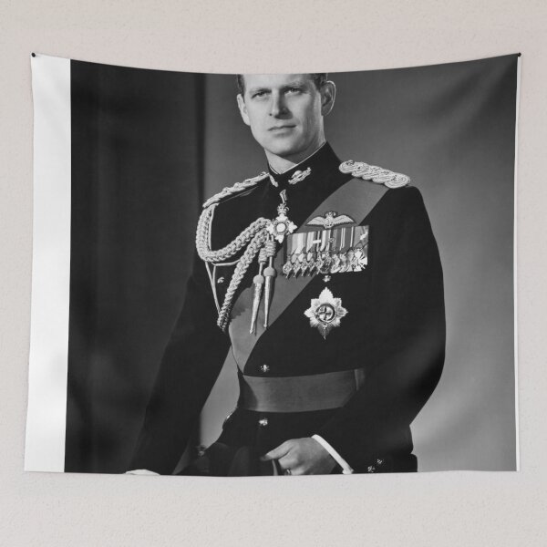 Item preview, Prince Philip black and white memorial rip death uniform young  designed and sold by emcazalet.