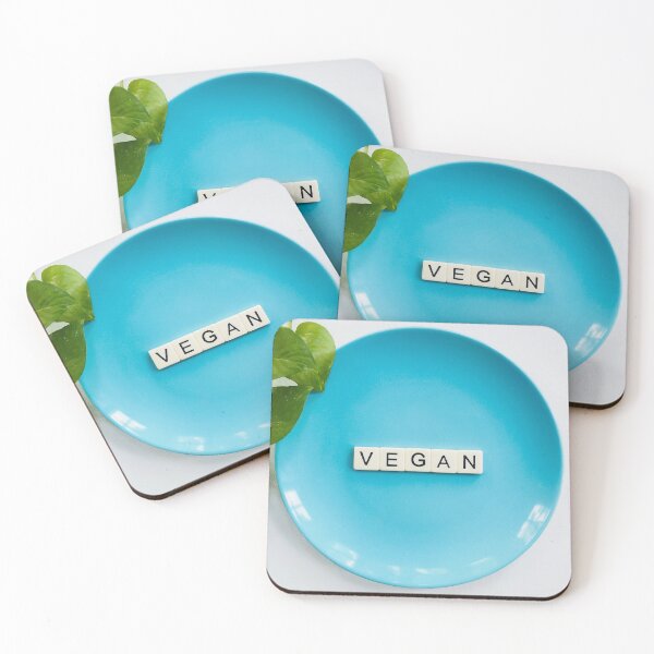 Item preview, Vegan Scrabble Tiles in Blue Ceramic Plate designed and sold by minimalcinema.