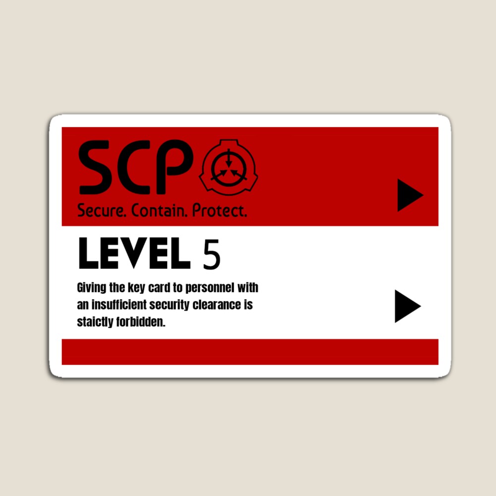 1pc Number 5 Level 5 Scp Foundation Identity Key Card For Role