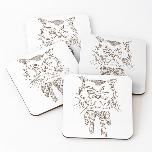 Item preview, Cat wink head hipster designed and sold by Donaatelle.