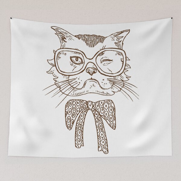 Item preview, Cat wink head hipster designed and sold by Donaatelle.