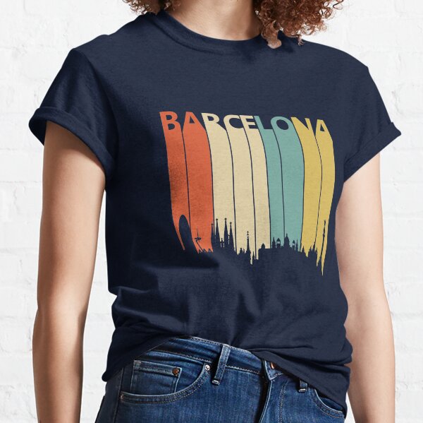 Vista previa del artículo con la obra «Vintage Barcelona Skyline silhouette», diseñado y vendido por paulveri.