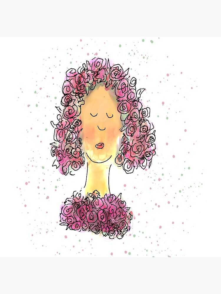 Rose Girl Watercolour Sketch by ClareWalkerArt