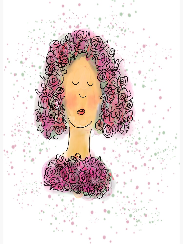 Rose Girl Watercolour Sketch by ClareWalkerArt
